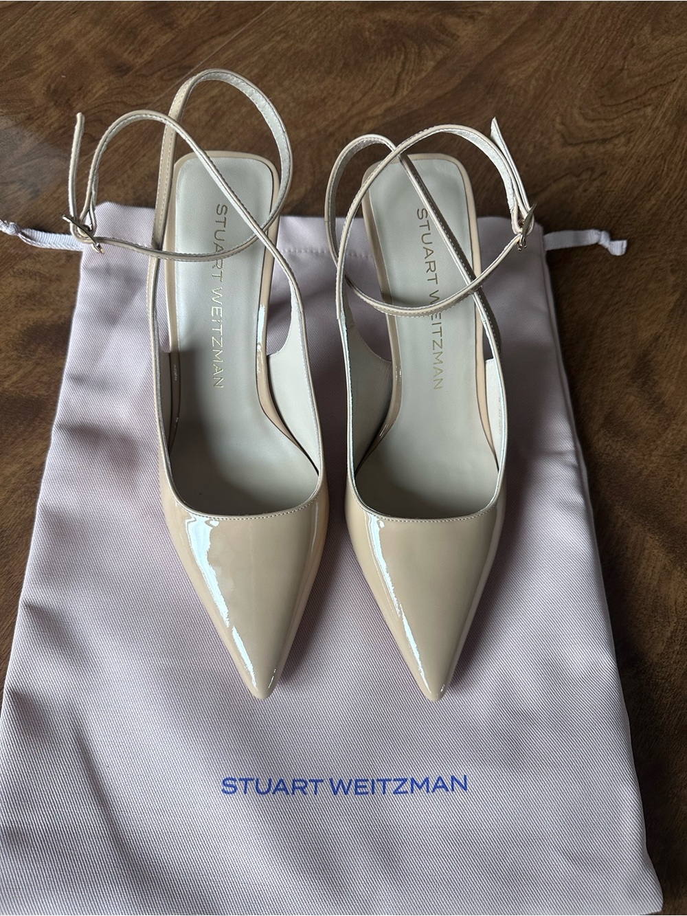 Stuart Weitzman Vinnie 85mm Nude Leather Pump